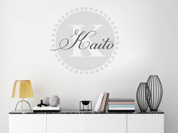 Wandtattoo Kaito als Monogramm rund