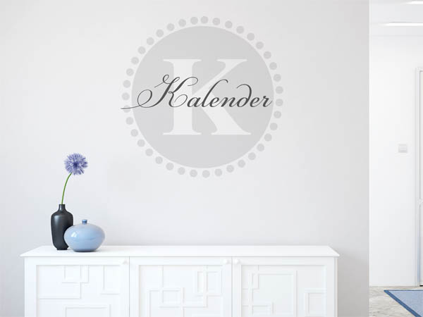 Wandtattoo Kalender als Monogramm rund