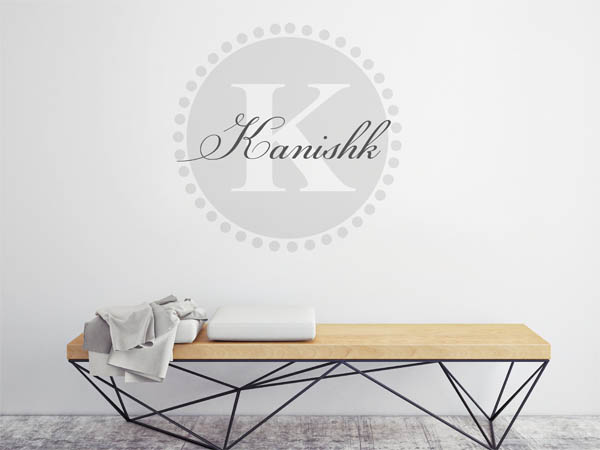 Wandtattoo Kanishk als Monogramm rund