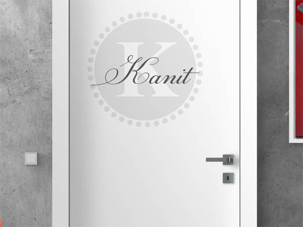 Wandtattoo Kanit als Monogramm rund
