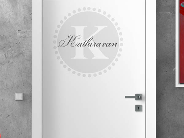 Wandtattoo Kathiravan als Monogramm rund