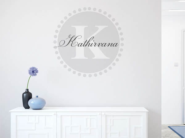 Wandtattoo Kathirvana als Monogramm rund