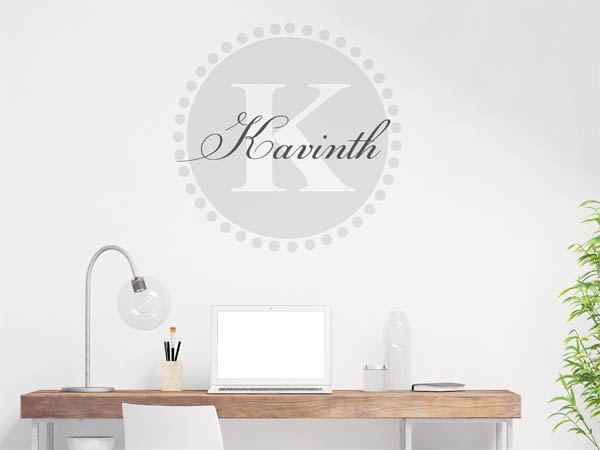 Wandtattoo Kavinth als Monogramm rund