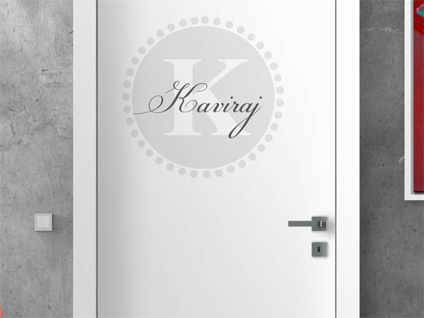 Wandtattoo Kaviraj als Monogramm rund