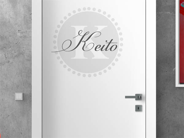 Wandtattoo Keito als Monogramm rund