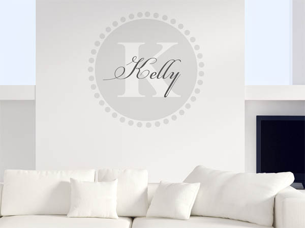 Wandtattoo Kelly als Monogramm rund
