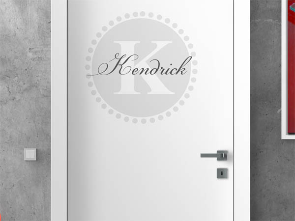 Wandtattoo Kendrick als Monogramm rund