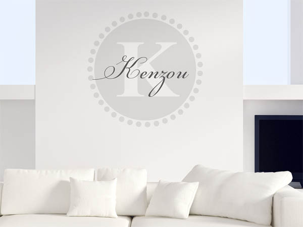 Wandtattoo Kenzou als Monogramm rund