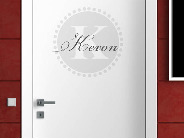 Wandtattoo Kevon als Monogramm rund