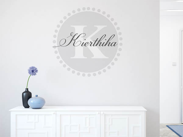 Wandtattoo Kierthiha als Monogramm rund