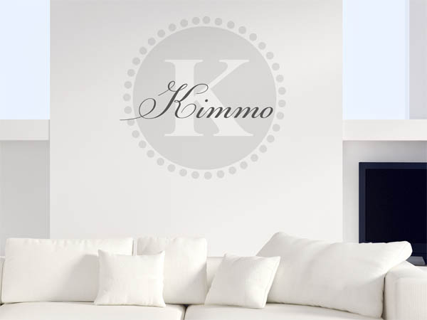 Wandtattoo Kimmo als Monogramm rund