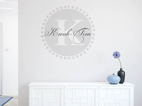 Wandtattoo Kwok-Tim als Monogramm rund