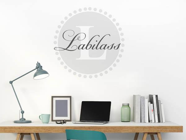 Wandtattoo Labilass als Monogramm rund