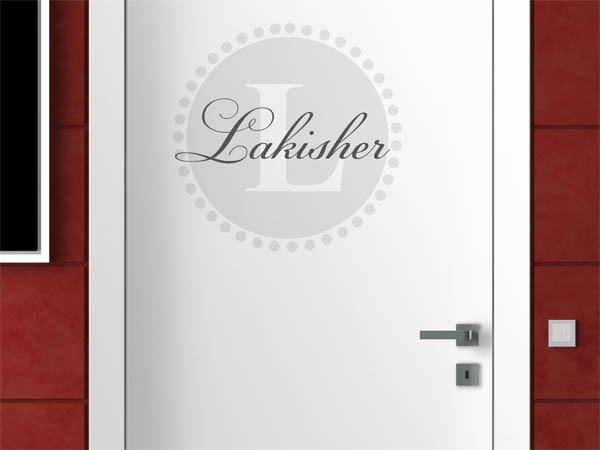 Wandtattoo Lakisher als Monogramm rund