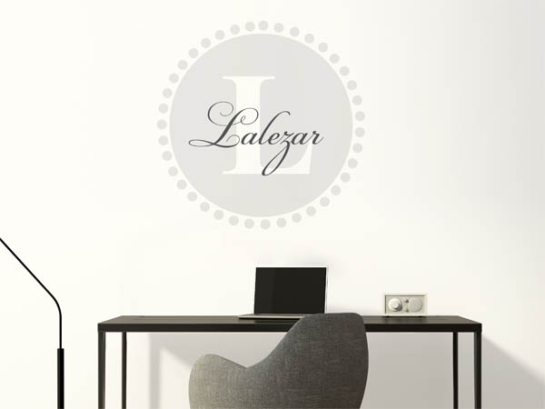 Wandtattoo Lalezar als Monogramm rund