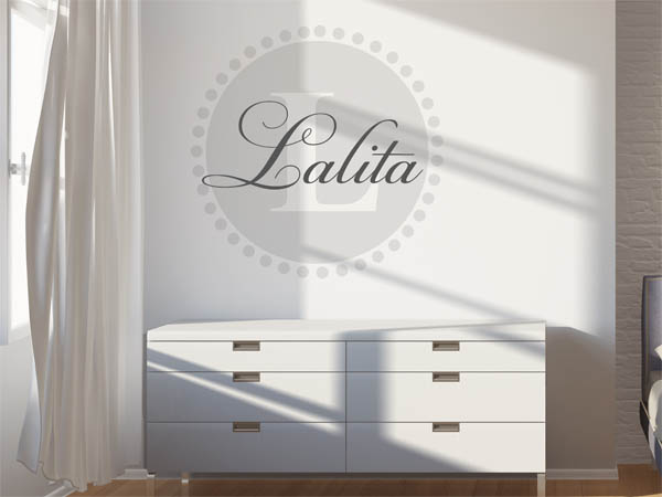 Wandtattoo Lalita als Monogramm rund