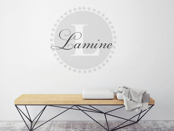 Wandtattoo Lamine als Monogramm rund