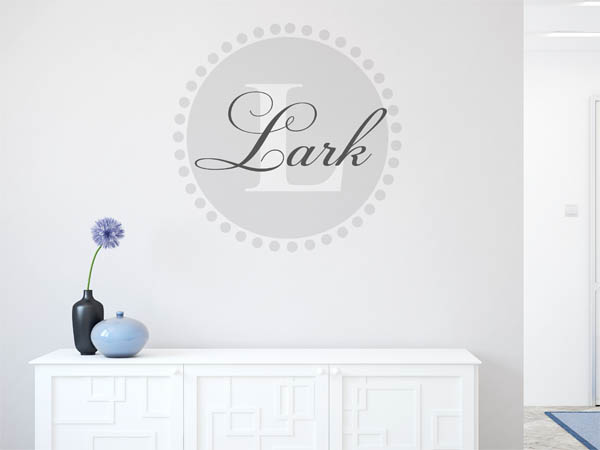 Wandtattoo Lark als Monogramm rund