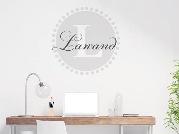 Wandtattoo Lawand als Monogramm rund