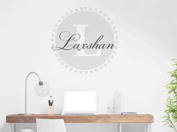 Wandtattoo Laxshan als Monogramm rund