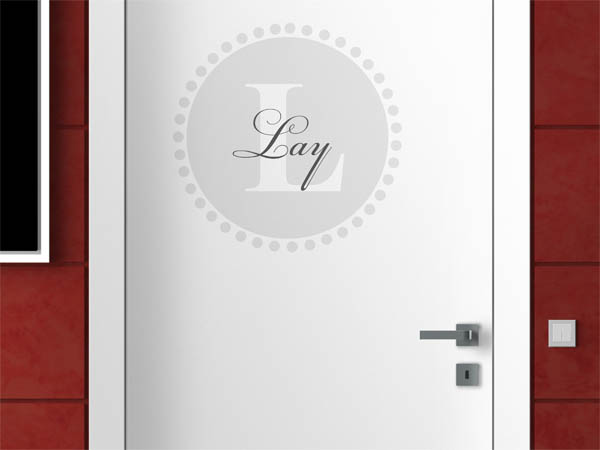 Wandtattoo Lay als Monogramm rund
