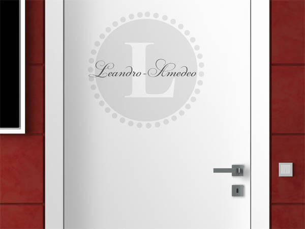 Wandtattoo Leandro-Amedeo als Monogramm rund