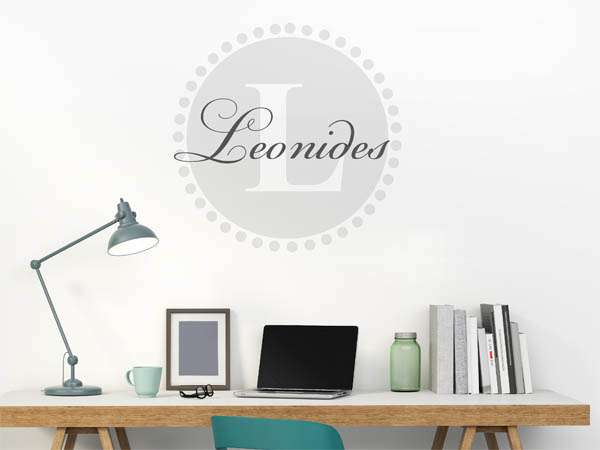 Wandtattoo Leonides als Monogramm rund