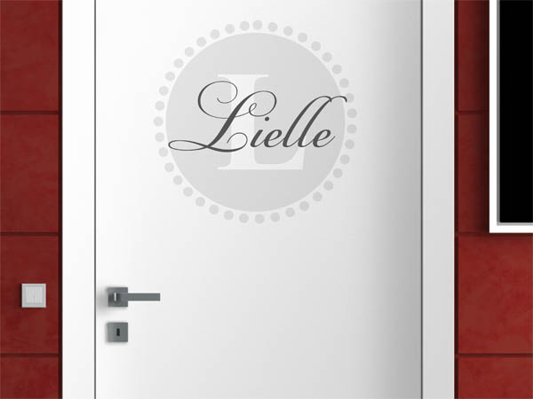 Wandtattoo Lielle als Monogramm rund