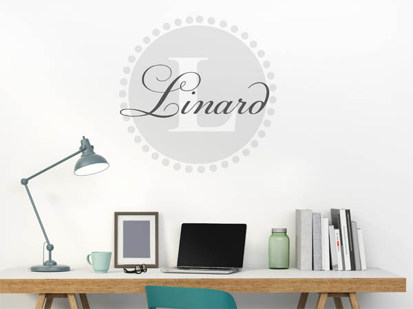 Wandtattoo Linard als Monogramm rund