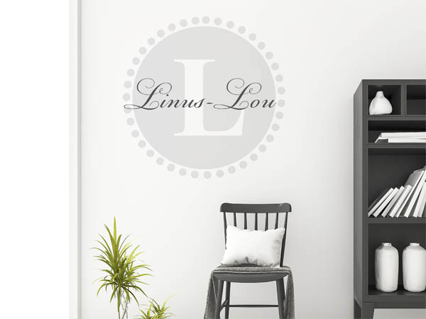 Wandtattoo Linus-Lou als Monogramm rund