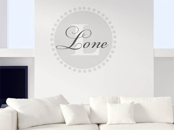 Wandtattoo Lone als Monogramm rund