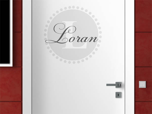 Wandtattoo Loran als Monogramm rund