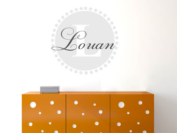 Wandtattoo Louan als Monogramm rund