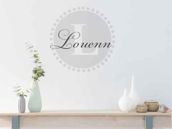 Wandtattoo Louenn als Monogramm rund