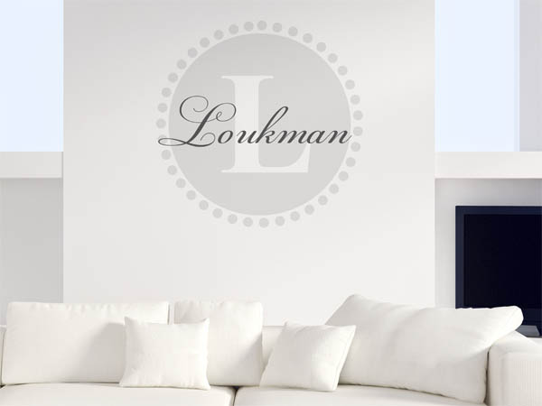 Wandtattoo Loukman als Monogramm rund