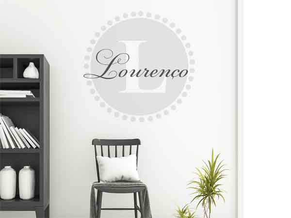 Wandtattoo Lourenço als Monogramm rund