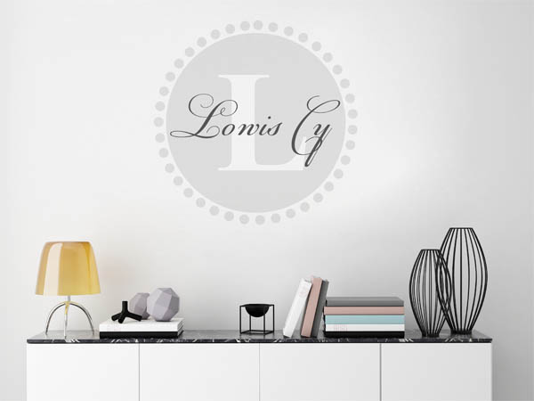Wandtattoo Lowis Cy als Monogramm rund