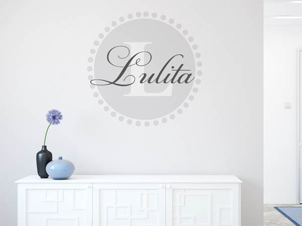 Wandtattoo Lulita als Monogramm rund