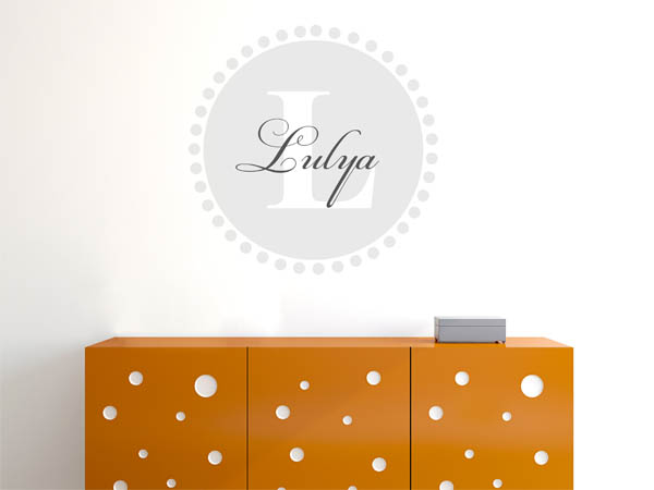 Wandtattoo Lulya als Monogramm rund