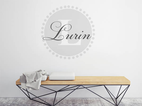Wandtattoo Lurin als Monogramm rund