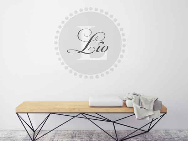 Wandtattoo Lío als Monogramm rund
