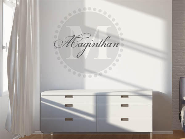 Wandtattoo Maginthan als Monogramm rund