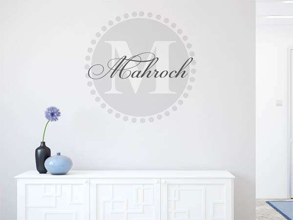 Wandtattoo Mahroch als Monogramm rund