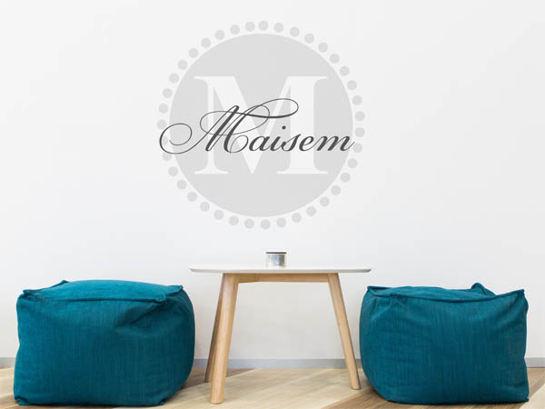 Wandtattoo Maisem als Monogramm rund