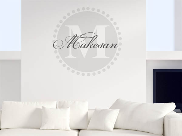 Wandtattoo Makesan als Monogramm rund