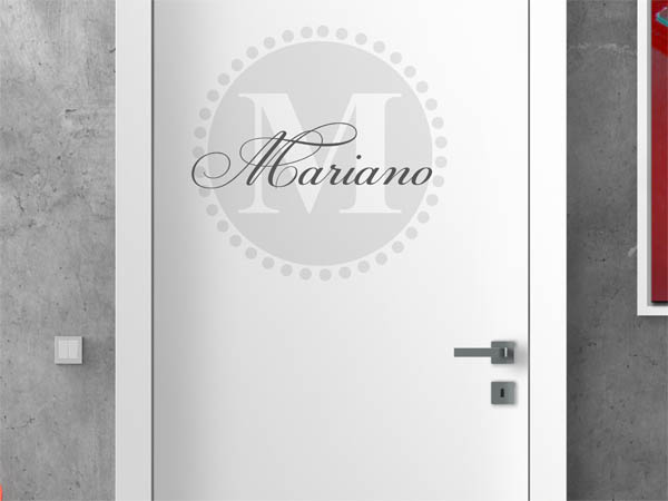 Wandtattoo Mariano als Monogramm rund