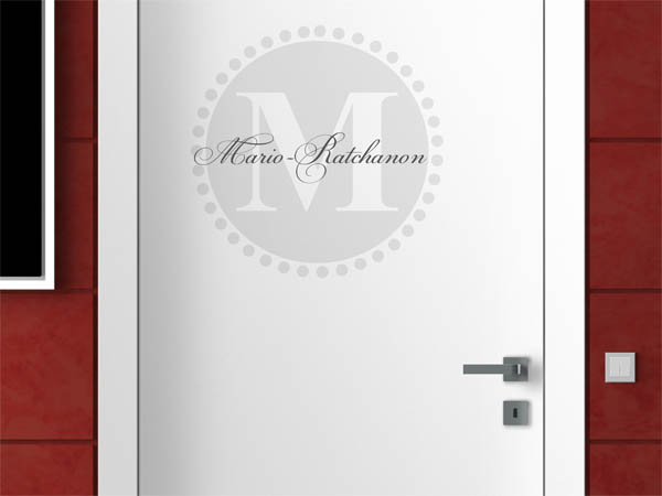 Wandtattoo Mario-Ratchanon als Monogramm rund