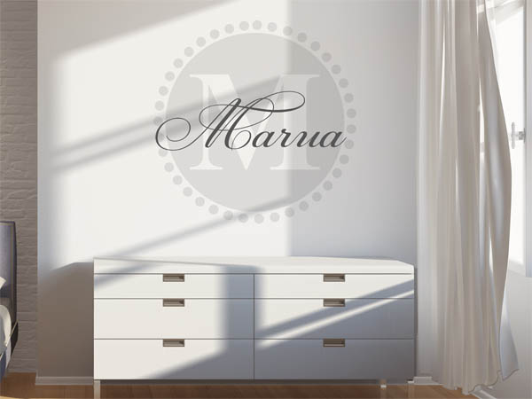 Wandtattoo Marua als Monogramm rund