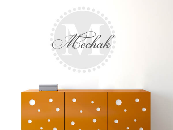 Wandtattoo Mechak als Monogramm rund