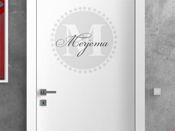 Wandtattoo Merjema als Monogramm rund